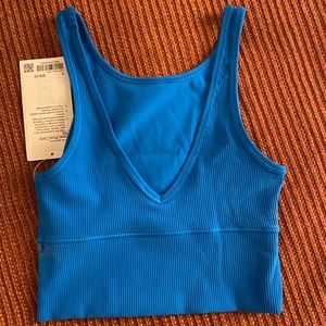 power pivot tank top ribbed size 4 color poolside